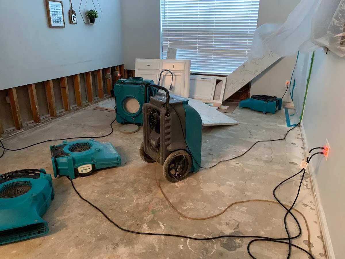 Dehumidifier in flood-cut room for Water Extraction & Removal in Makawao